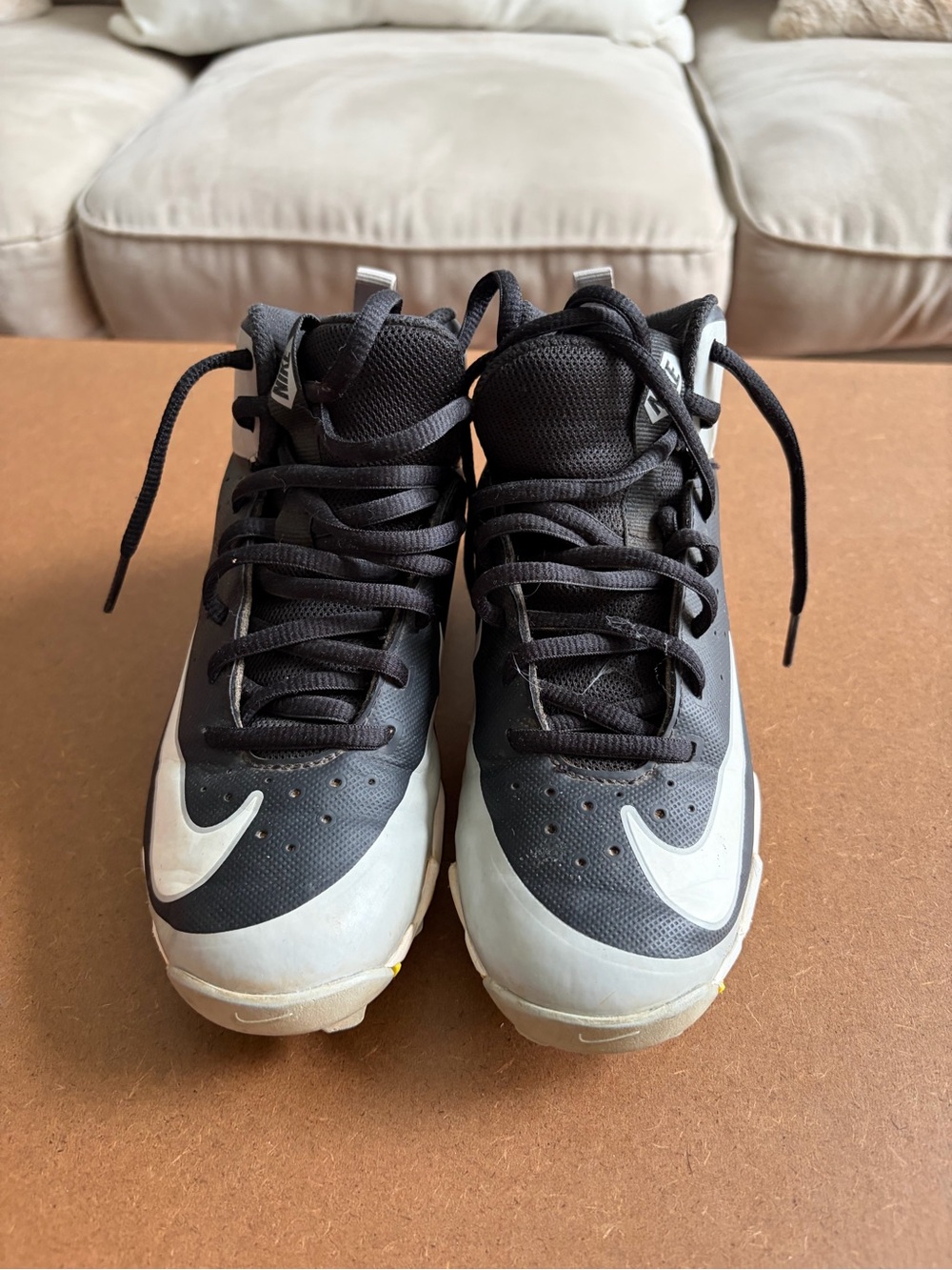 Kid’s Nike Black and White High-Top Performance Sneakers